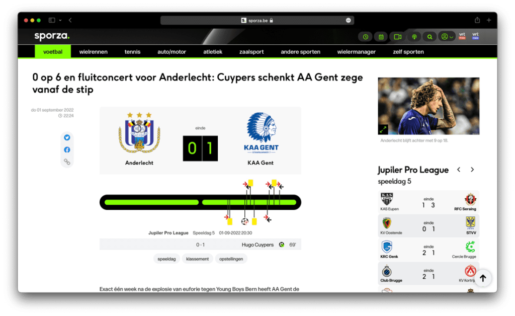 Sporza informatiebehoeftepiramide